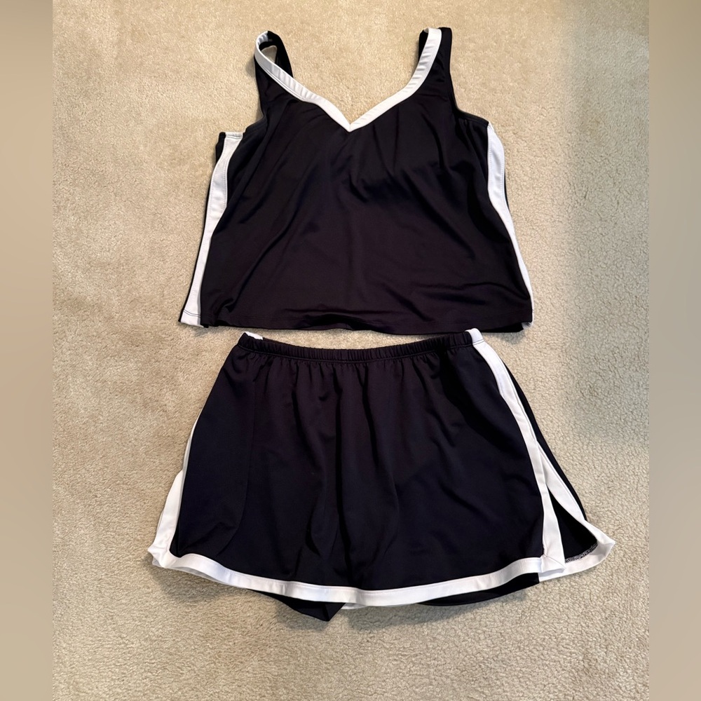 Tankini women’s Black with white trim